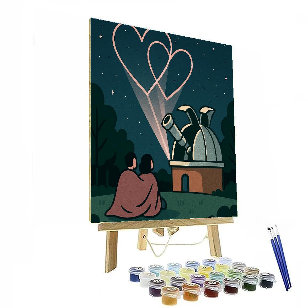 Forest Observatory Valentines Day Stargazers paint by numbers