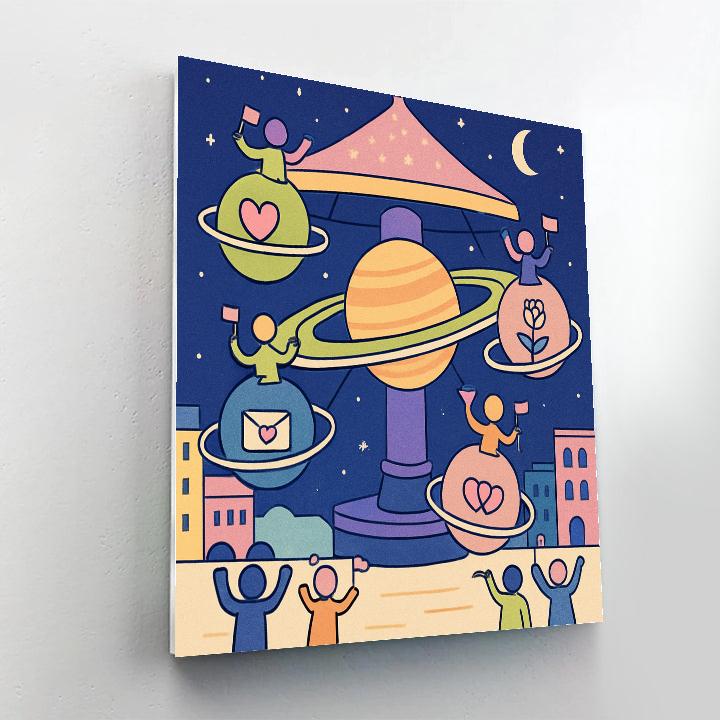 Valentines Day Carousel Of Planetary Rings paint by numbers