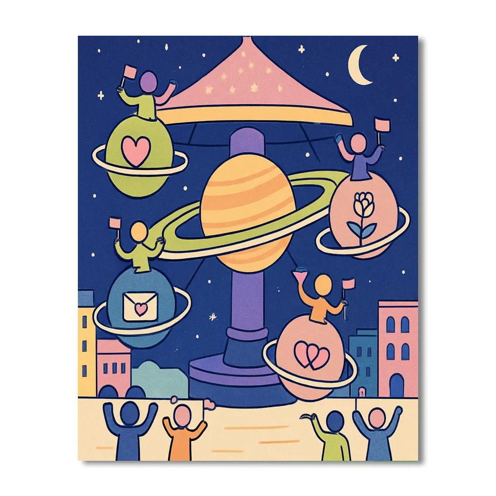 Valentines Day Carousel Of Planetary Rings paint by numbers