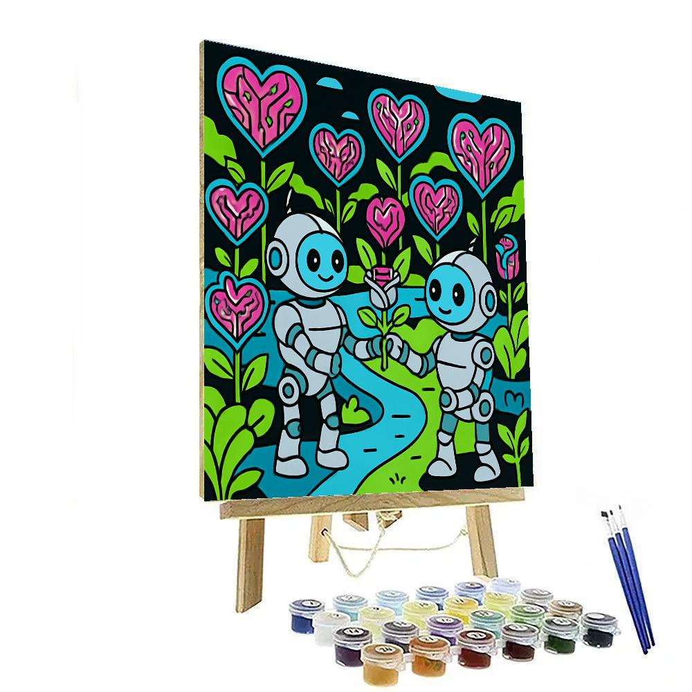 Robotic Garden Valentines Day Circuit Hearts DIY paint by numbers