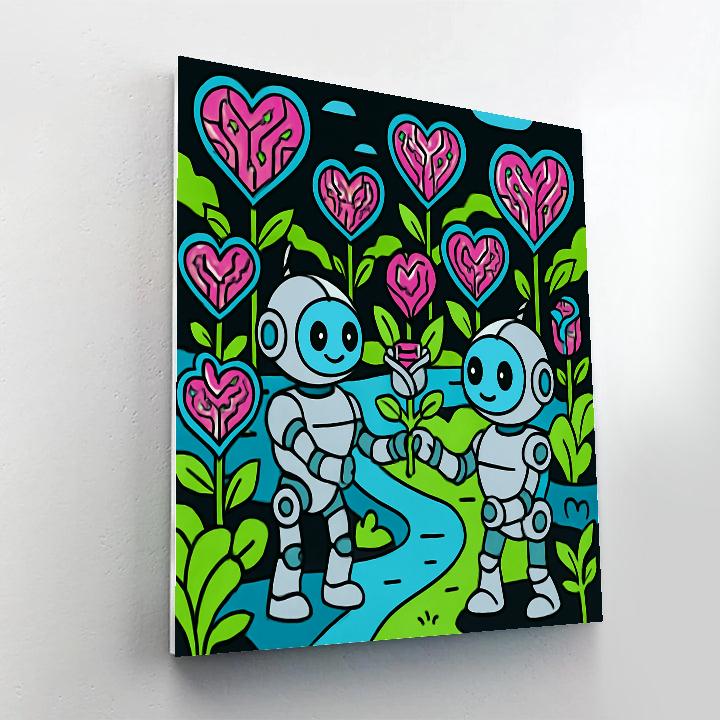 Robotic Garden Valentines Day Circuit Hearts DIY paint by numbers