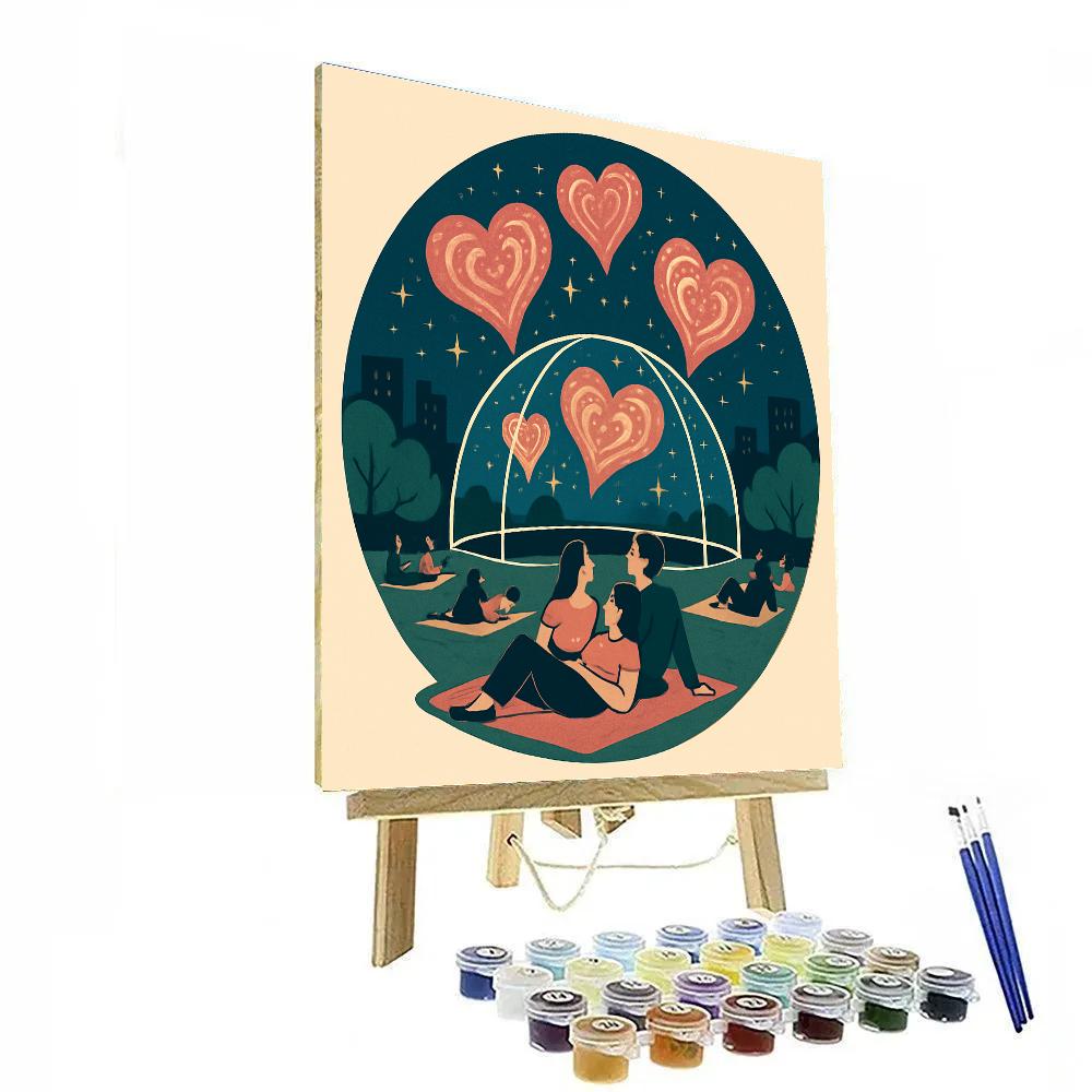 City Park Valentines Day Planetarium Dome Paint by numbers art