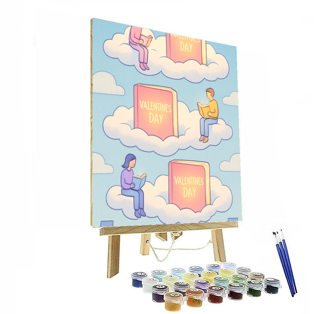 Sky Library Valentines Day Cloud Shelves Numbered painting kits