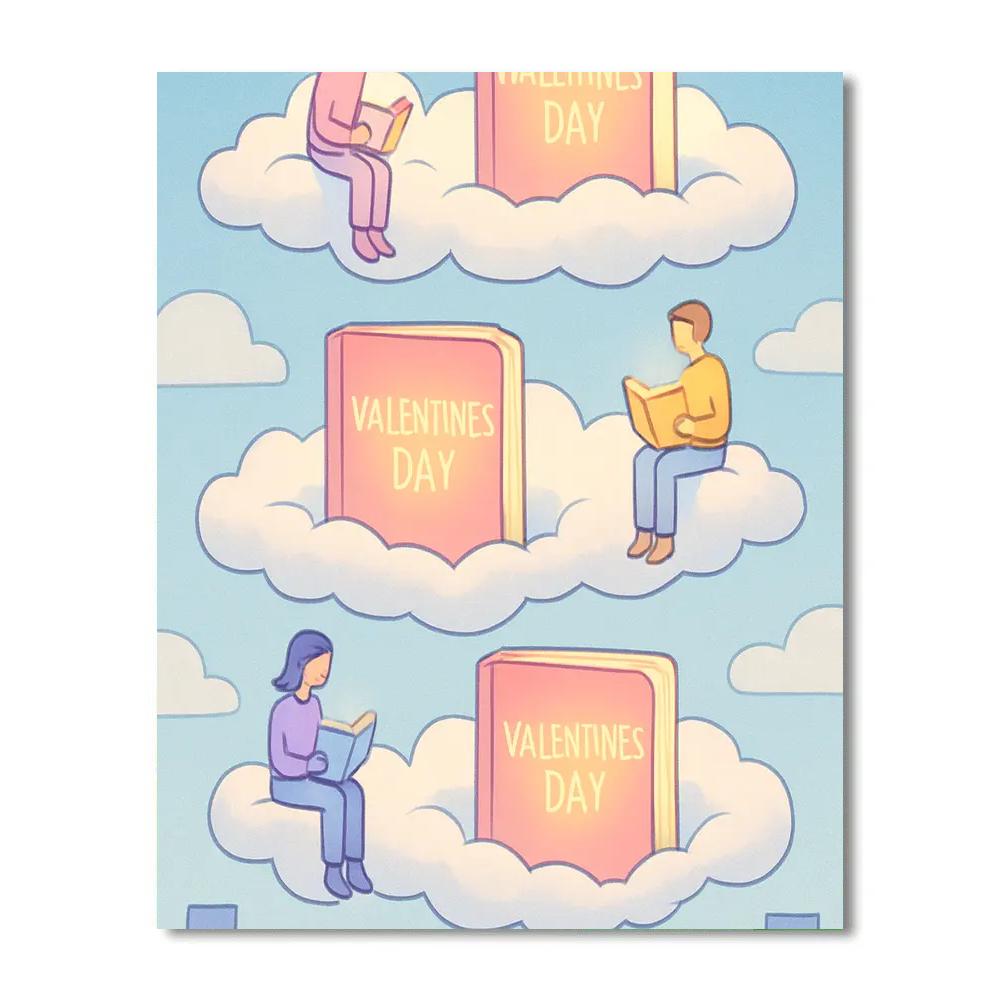 Sky Library Valentines Day Cloud Shelves Numbered painting kits