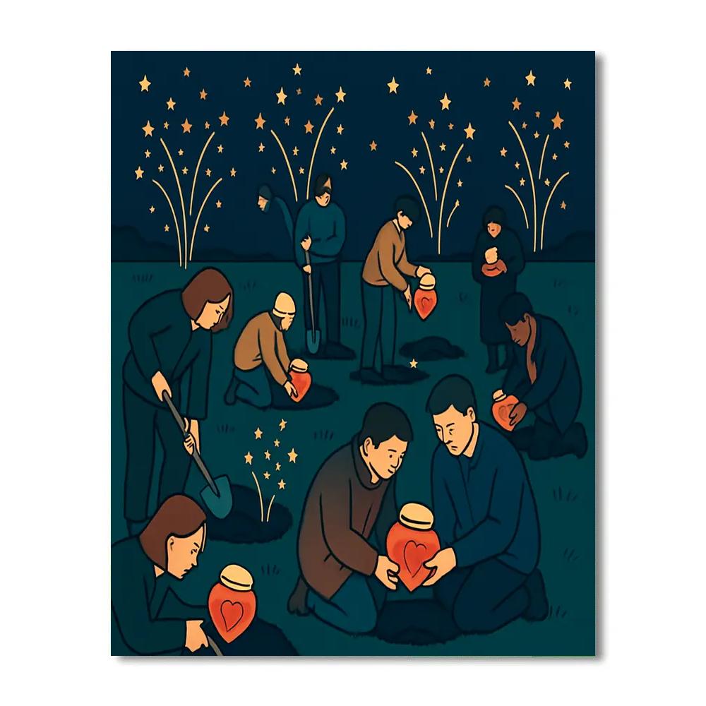 Valentines Day Time Capsule Starfield paint by numbers