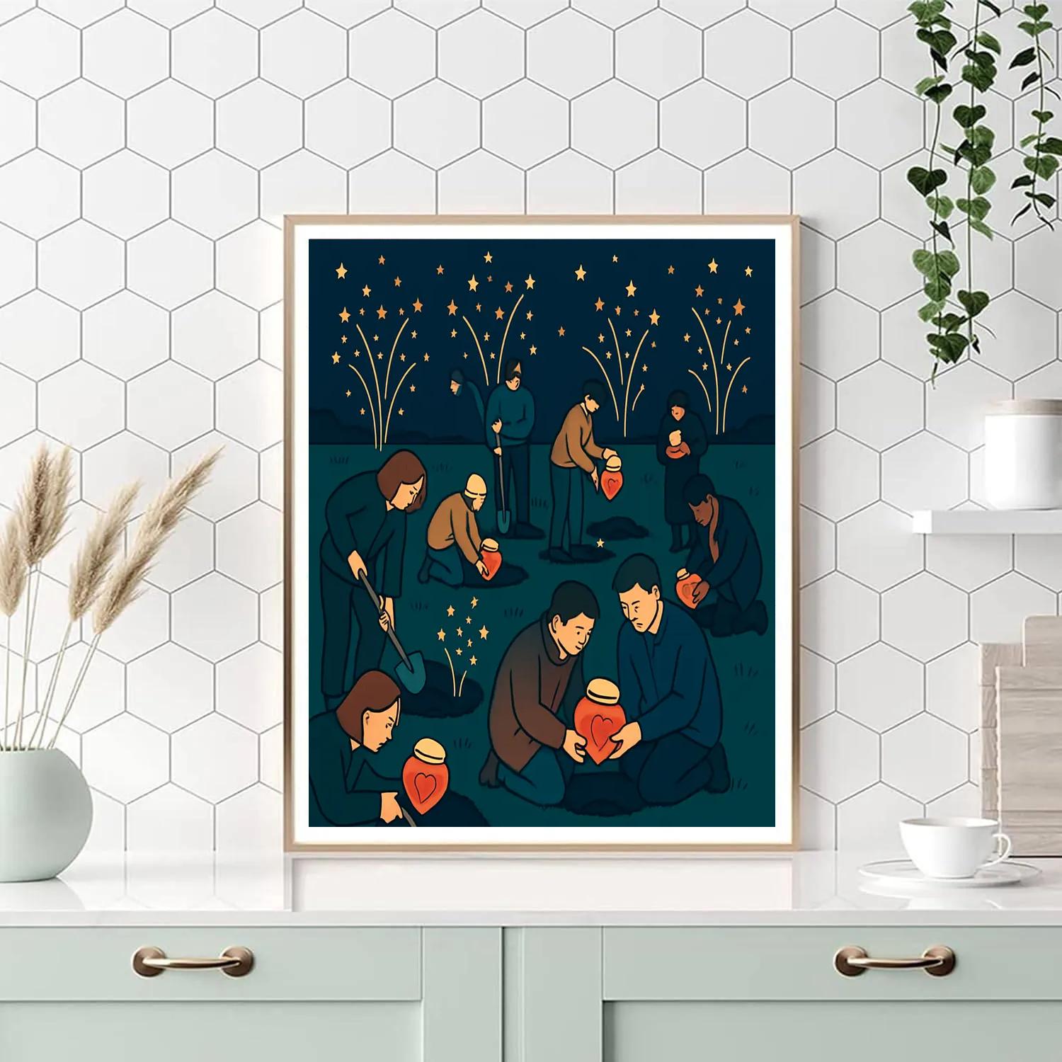 Valentines Day Time Capsule Starfield paint by numbers