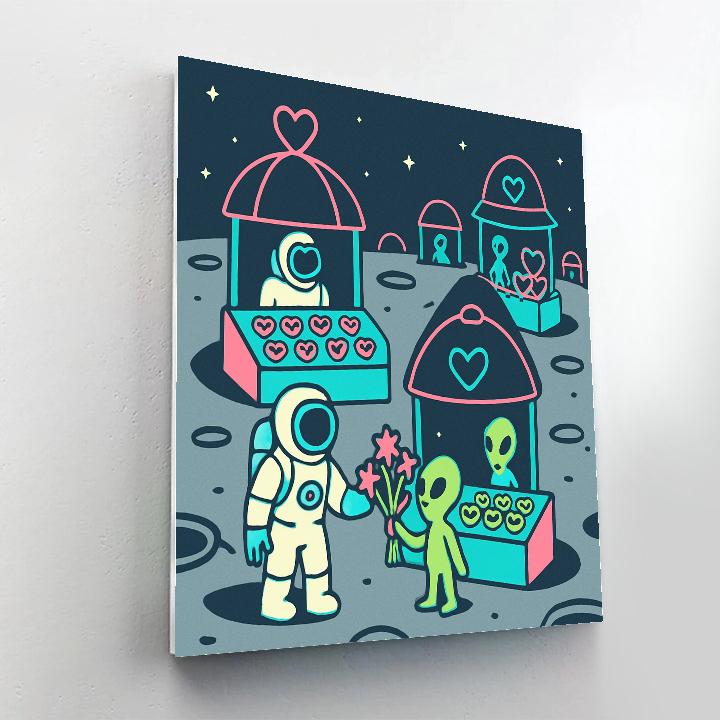 Moon Market Valentines Day Stalls Numbered painting kits