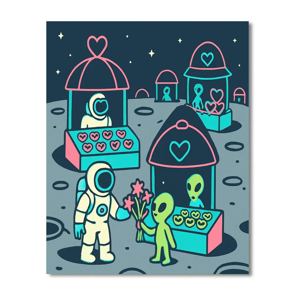 Moon Market Valentines Day Stalls Numbered painting kits
