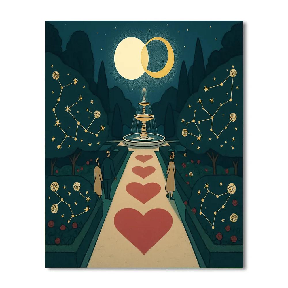 Valentines Day Garden Of Binary Stars paint by numbers