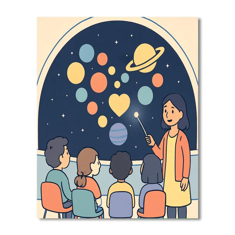 Planetarium Classroom Valentines Day Lesson painting number kit