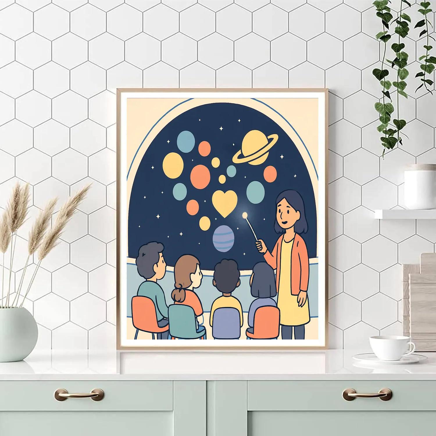 Planetarium Classroom Valentines Day Lesson painting number kit