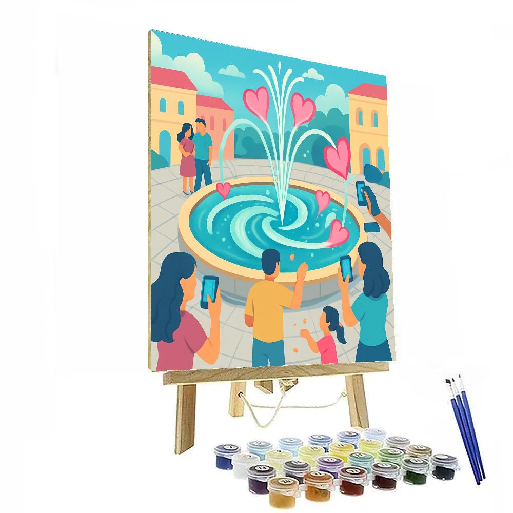 Valentines Day Spiral Galaxy Fountain Plaza Number painting