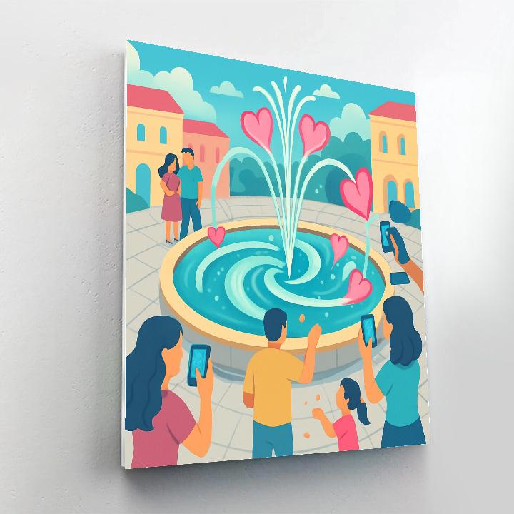 Valentines Day Spiral Galaxy Fountain Plaza Number painting