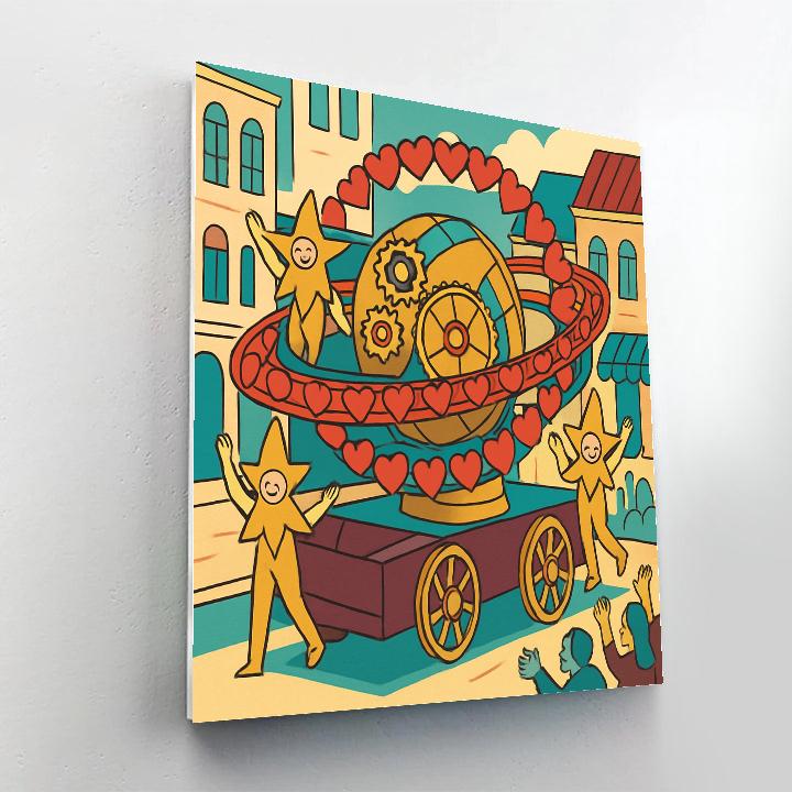 Mechanical Planet Valentines Day Parade Float Paint by numbers kits