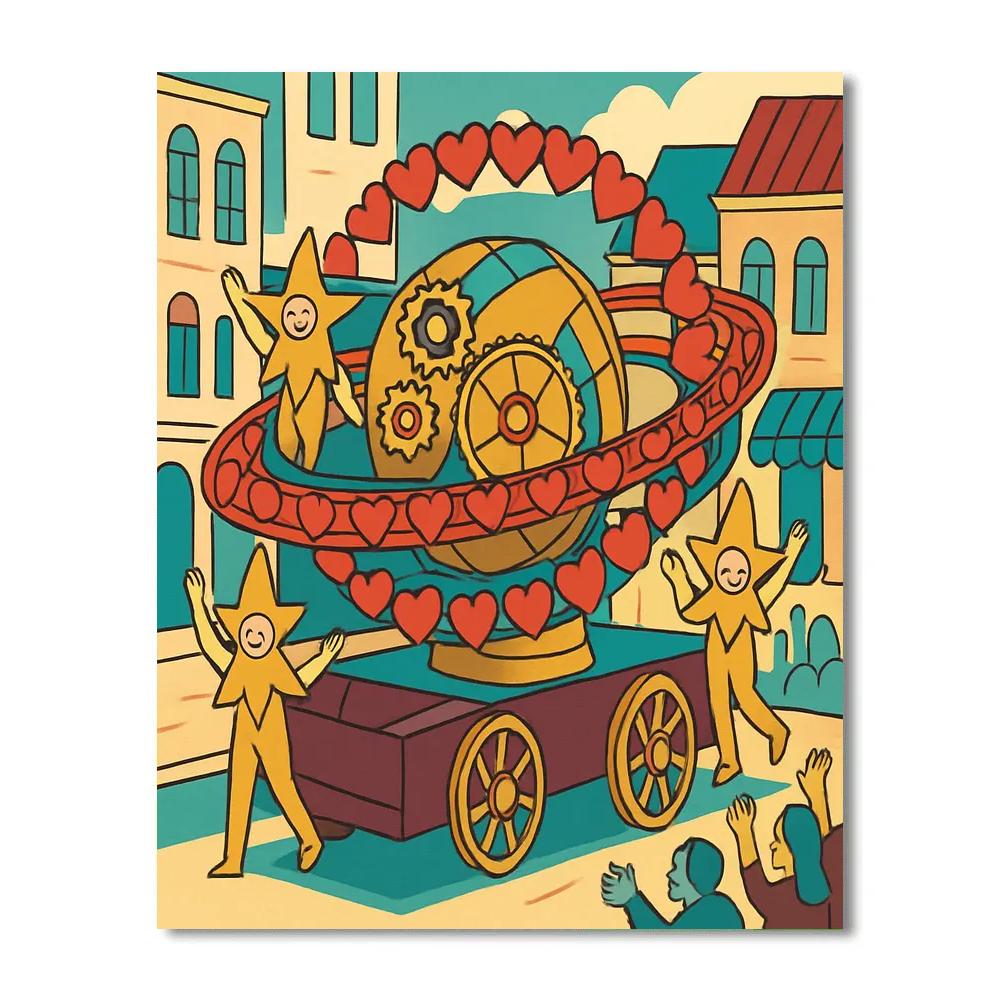 Mechanical Planet Valentines Day Parade Float Paint by numbers kits