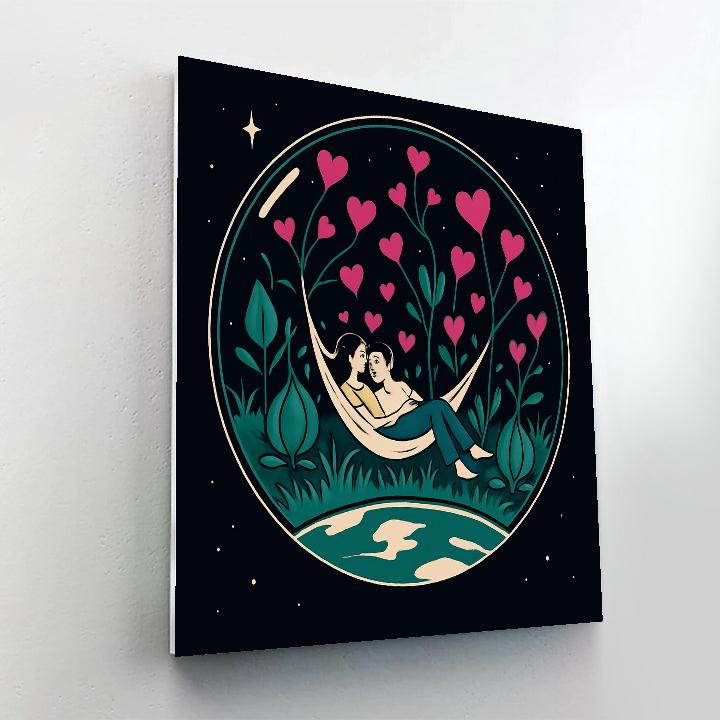Space Garden Valentines Day Hammock Night DIY paint by numbers