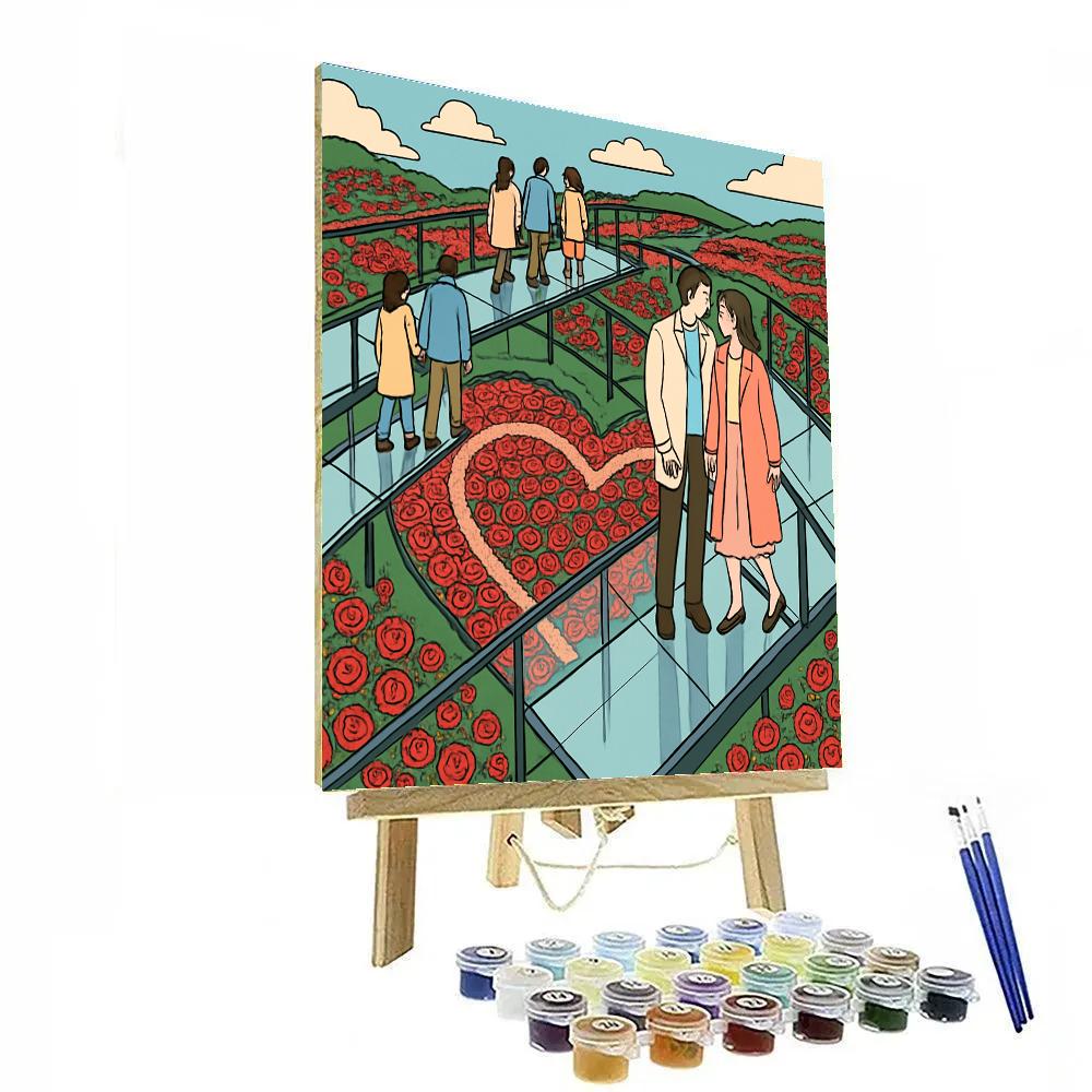 Valentines Day Rose Garden Skywalk DIY paint by numbers