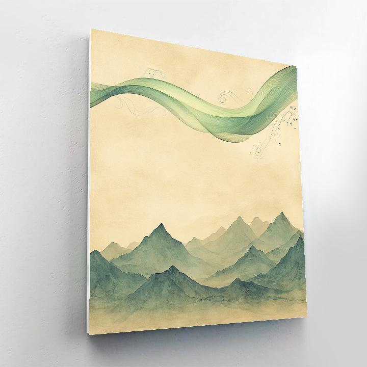 Leonardo Da Vinci Inspired Aurora Over Silent Mountains Painting by numbers kit