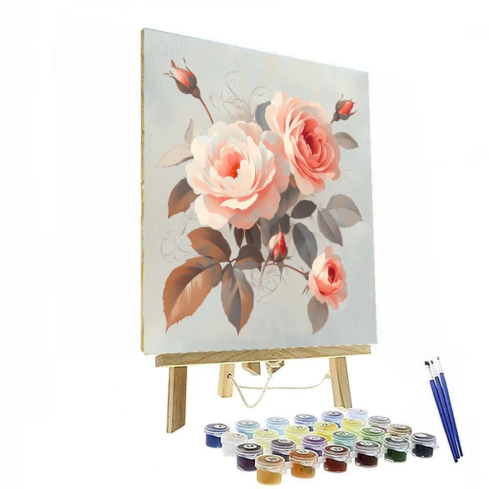 Leonardo Da Vinci Inspired Botanical Roses And Spiral Phyllotaxis Numbered painting kits
