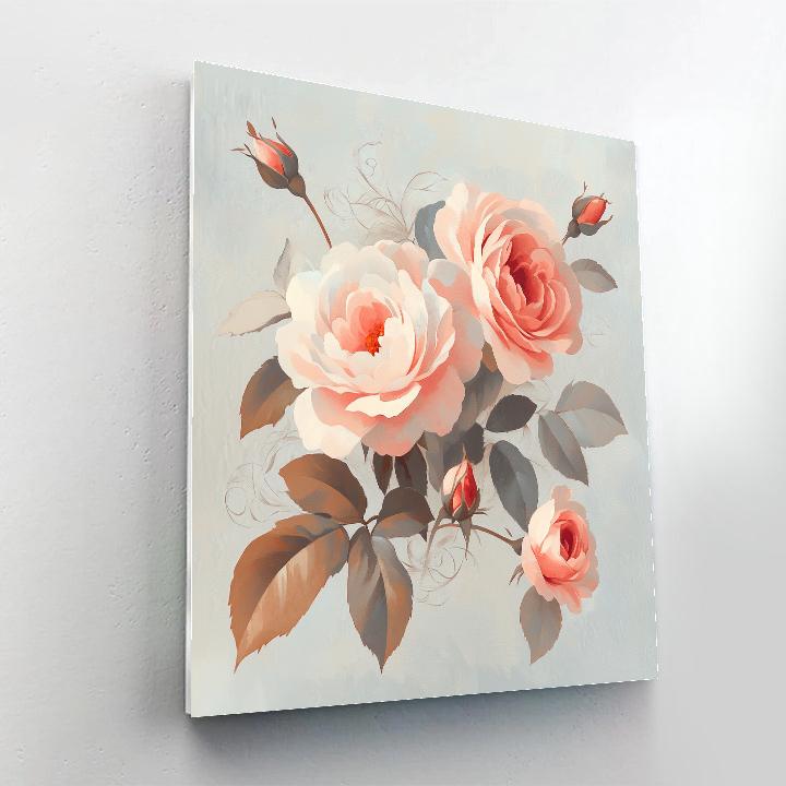 Leonardo Da Vinci Inspired Botanical Roses And Spiral Phyllotaxis Numbered painting kits