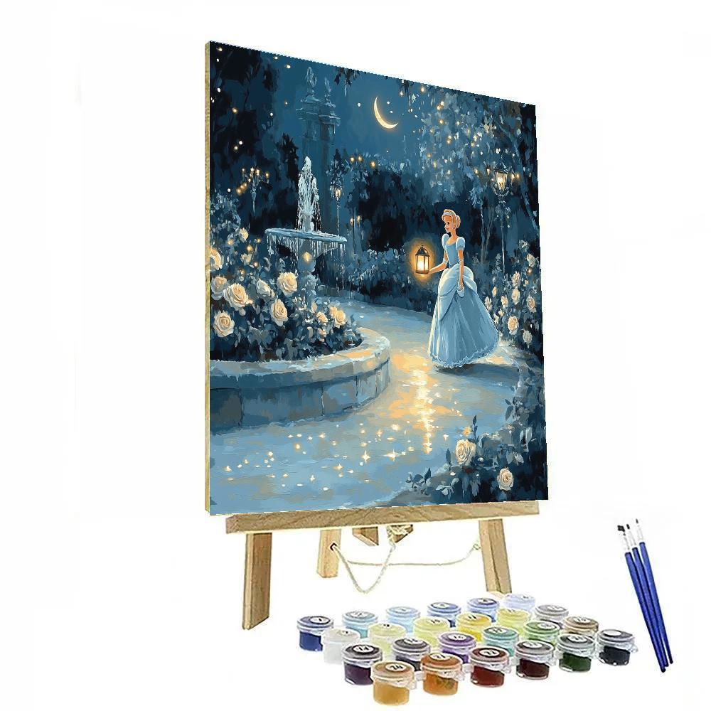 Cinderella Moonlit Garden Lantern Walk Number painting