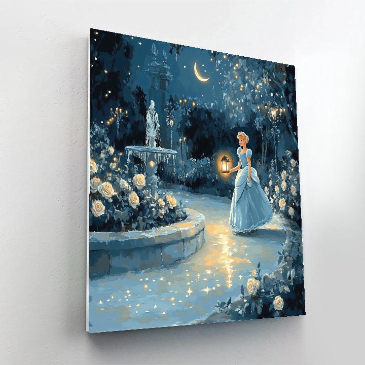 Cinderella Moonlit Garden Lantern Walk Number painting
