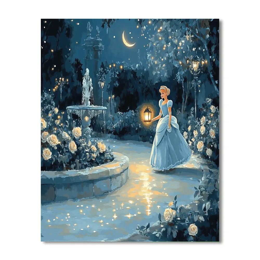 Cinderella Moonlit Garden Lantern Walk Number painting