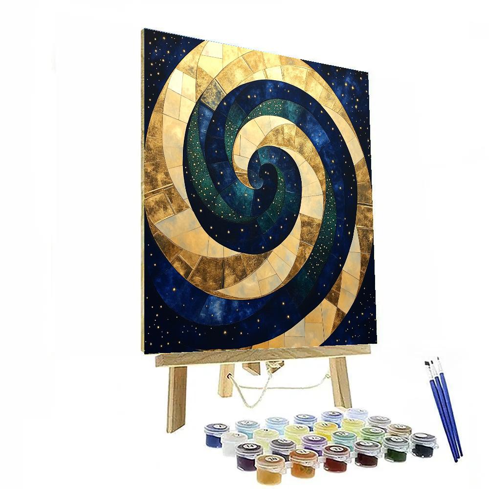 Gustav Klimt Inspired Celestial Mosaic Of Quiet Infinity painting number kit