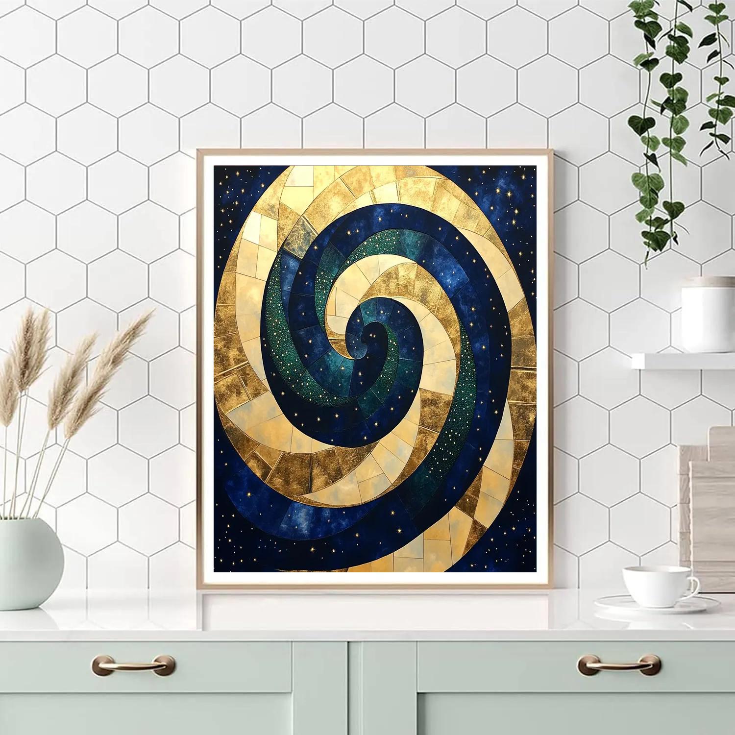 Gustav Klimt Inspired Celestial Mosaic Of Quiet Infinity painting number kit