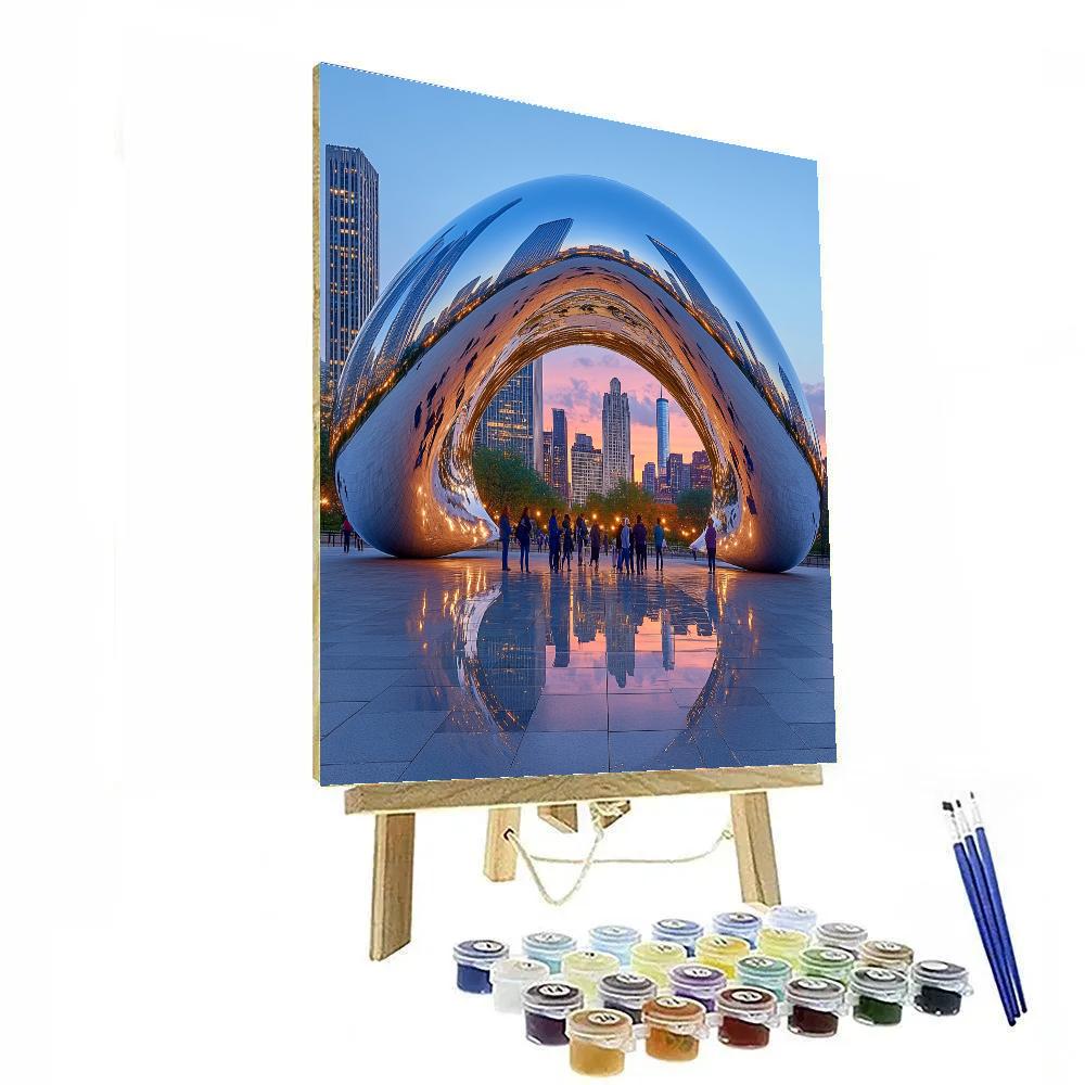 The Bean Reflection At Cloud Gate Chicago United States painting number kit