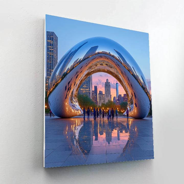 The Bean Reflection At Cloud Gate Chicago United States painting number kit