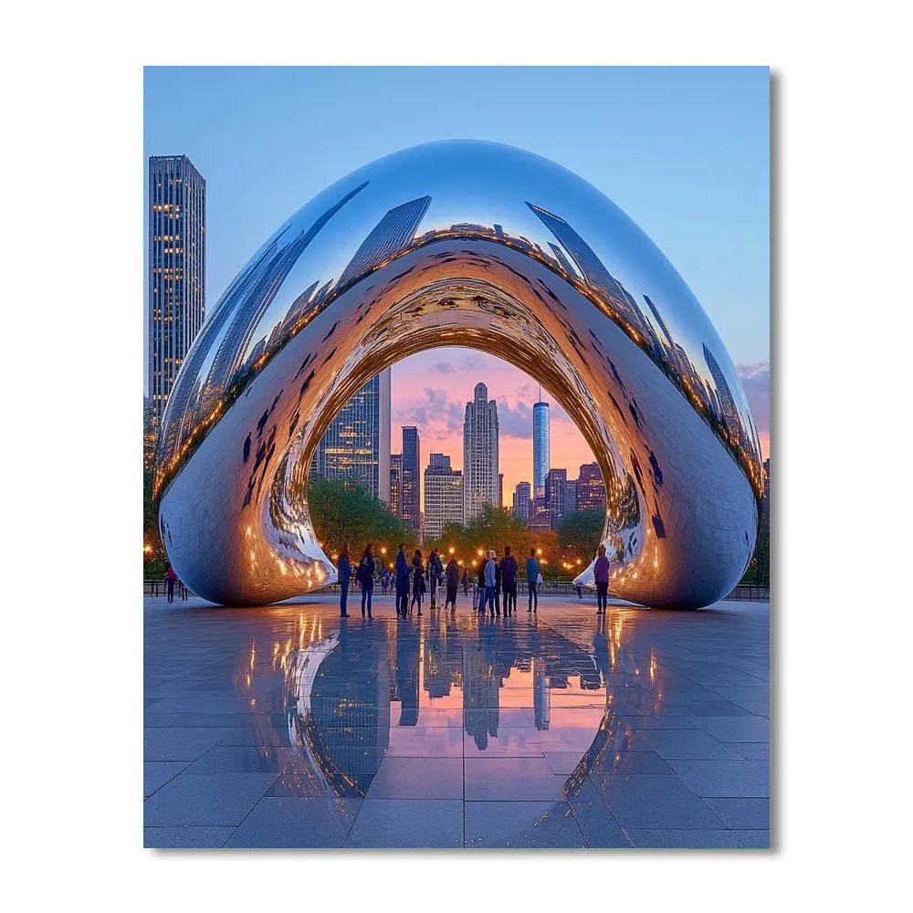 The Bean Reflection At Cloud Gate Chicago United States painting number kit