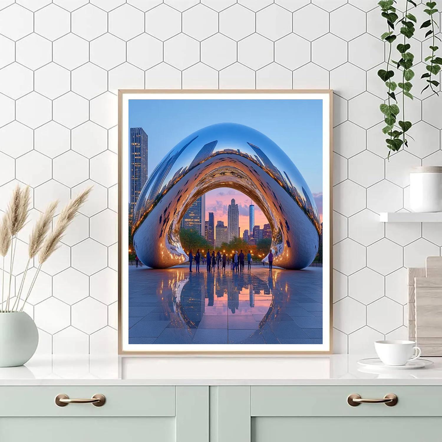 The Bean Reflection At Cloud Gate Chicago United States painting number kit