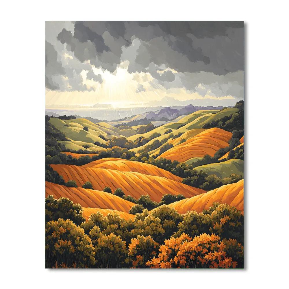 Frederick Varley Inspired Stormlight Through Copper Hills DIY paint by numbers