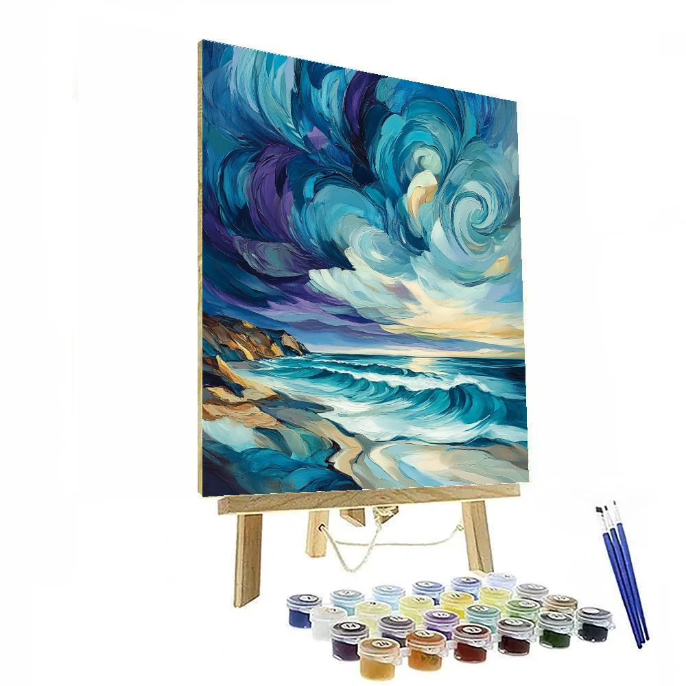 Emily Carr Inspired Stormlit Haida Gwaii Shoreline Paint by numbers art