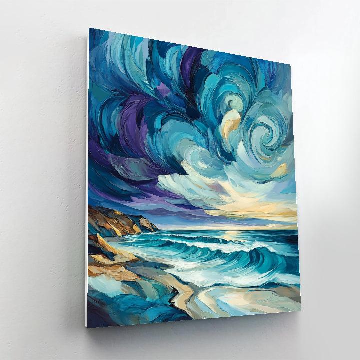 Emily Carr Inspired Stormlit Haida Gwaii Shoreline Paint by numbers art