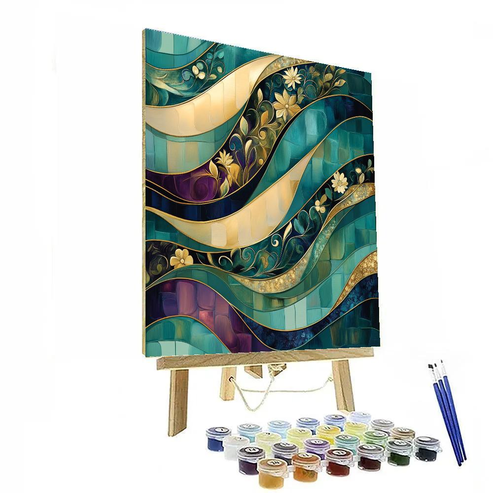 Gustav Klimt Inspired Aurora Of Patterned Silence paint by color