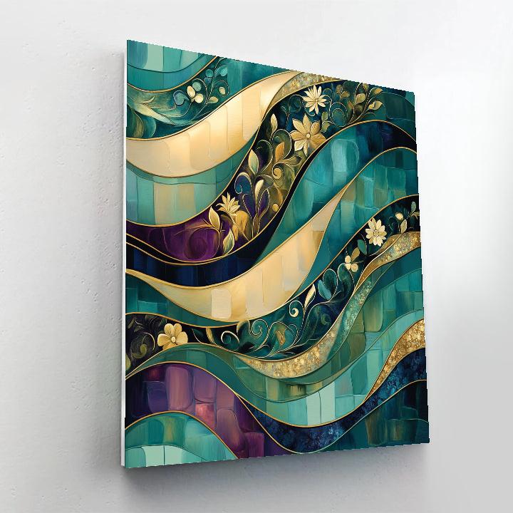 Gustav Klimt Inspired Aurora Of Patterned Silence paint by color