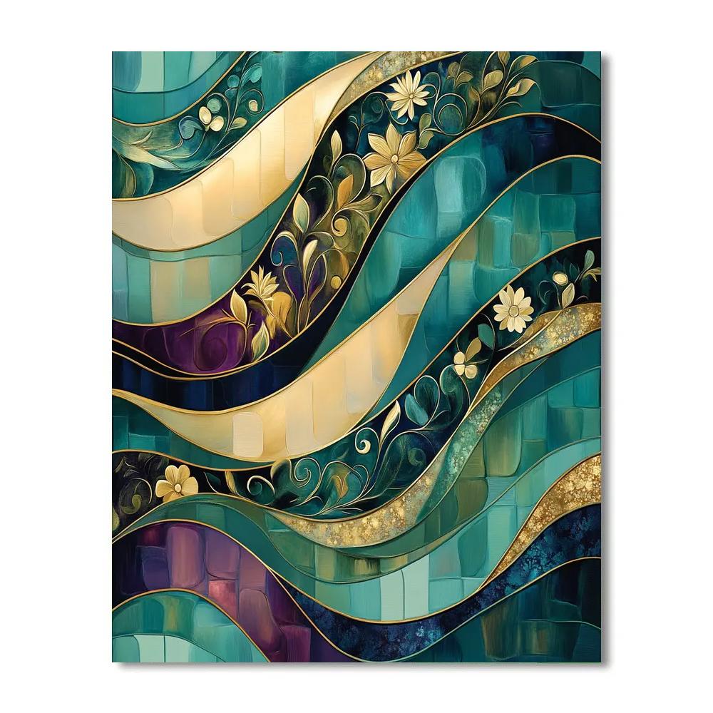 Gustav Klimt Inspired Aurora Of Patterned Silence paint by color