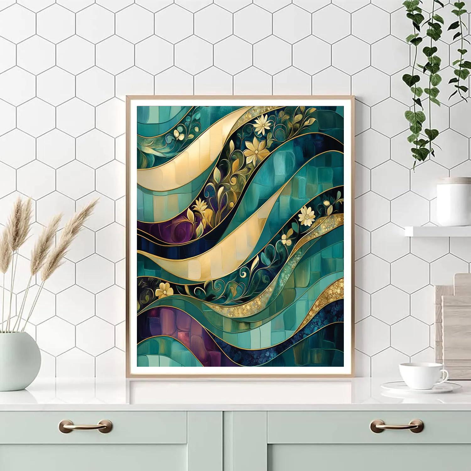 Gustav Klimt Inspired Aurora Of Patterned Silence paint by color