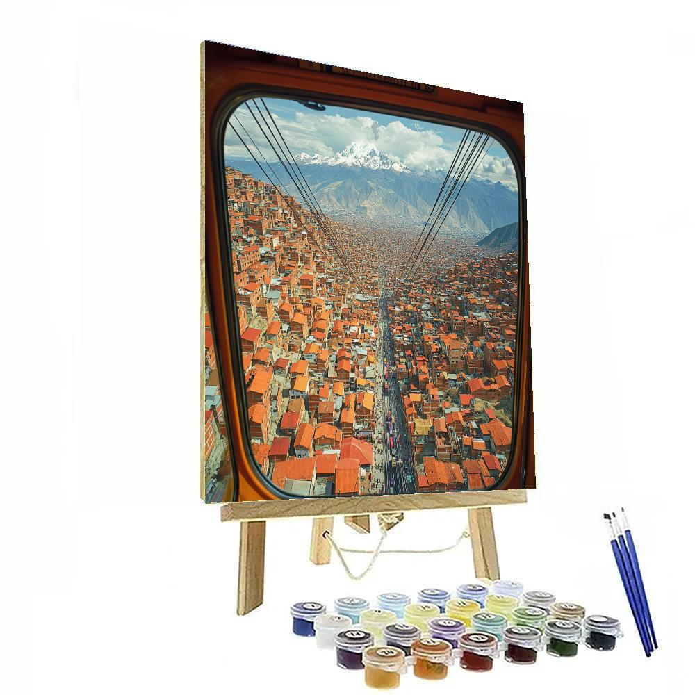 Cable Car Descent From Teleferico La Paz Bolivia paint by color
