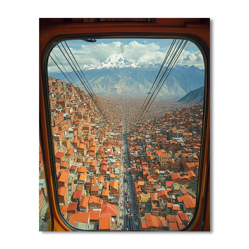 Cable Car Descent From Teleferico La Paz Bolivia paint by color