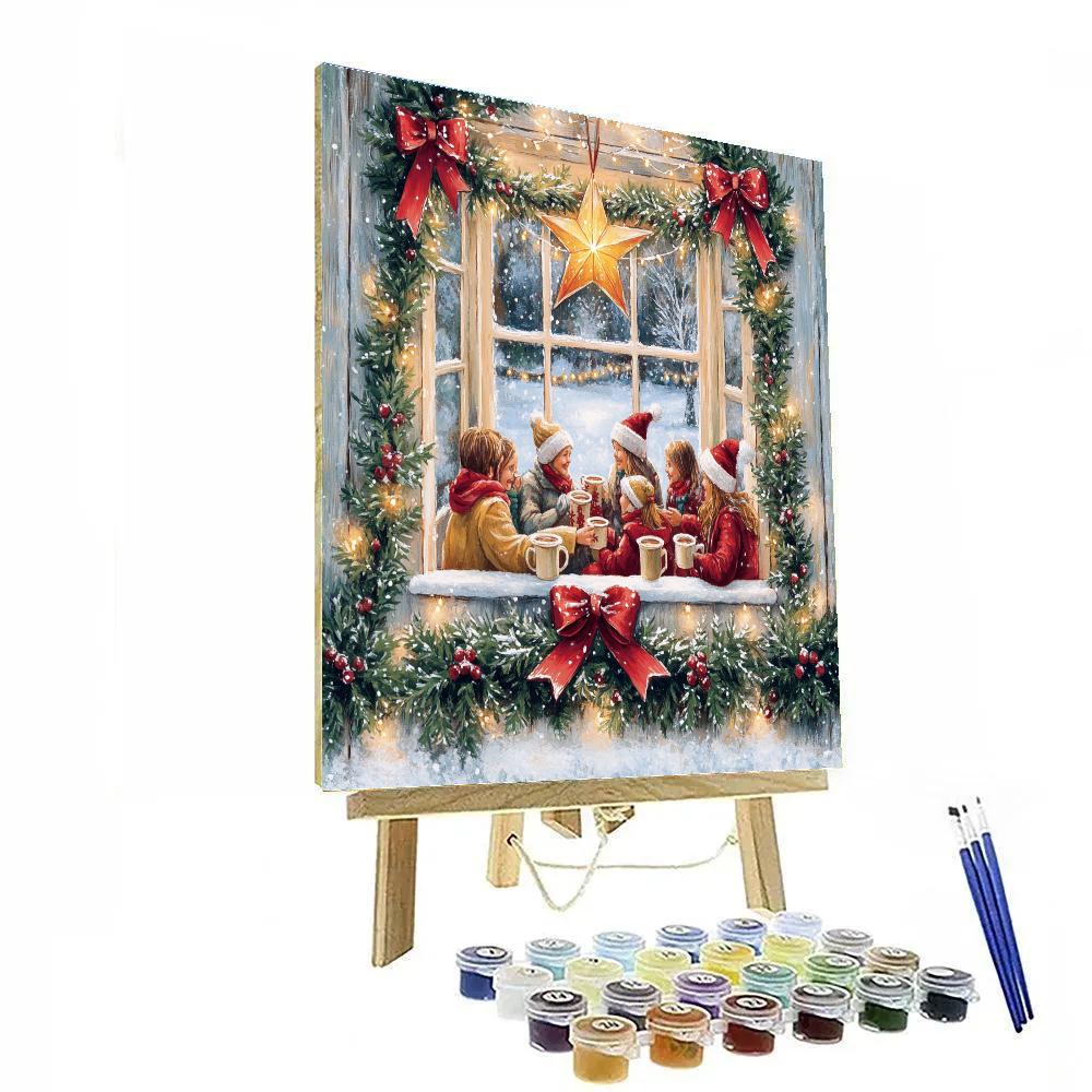Holly Window Gathering Painting by numbers kit