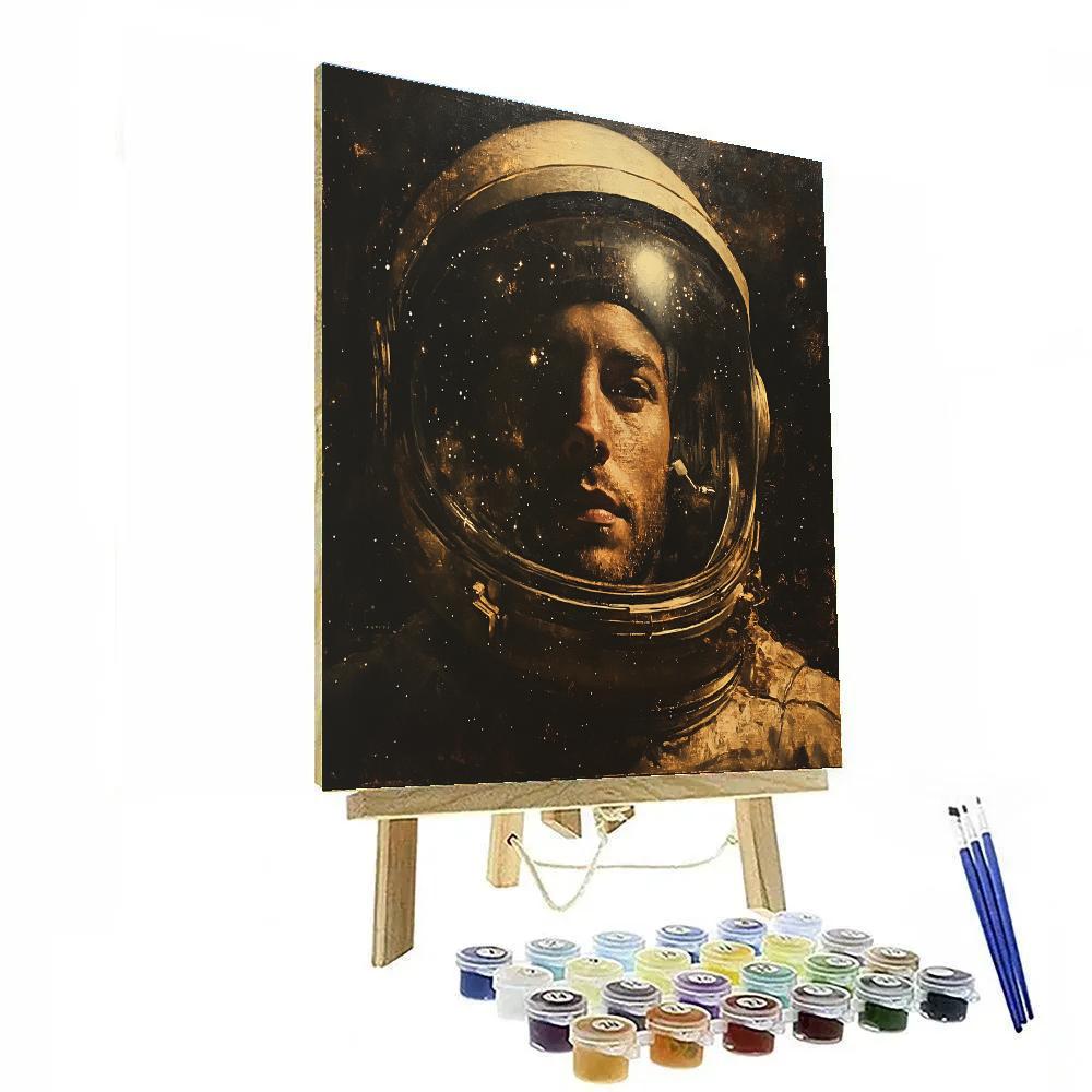 Leonardo Da Vinci Inspired Astronaut Portrait Study paint by color