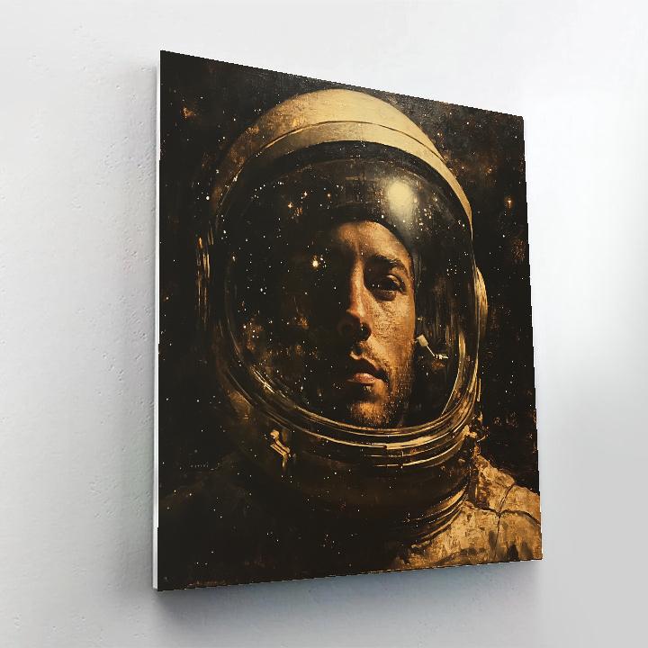 Leonardo Da Vinci Inspired Astronaut Portrait Study paint by color