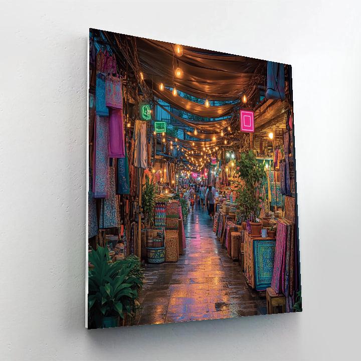 Night Market Glow At Chatuchak Weekend Market Bangkok Thailand Number painting