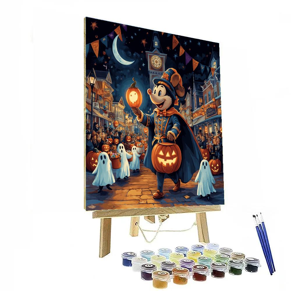 Clocktower Pumpkin Parade At Moonlit Main Street Painting by numbers kit