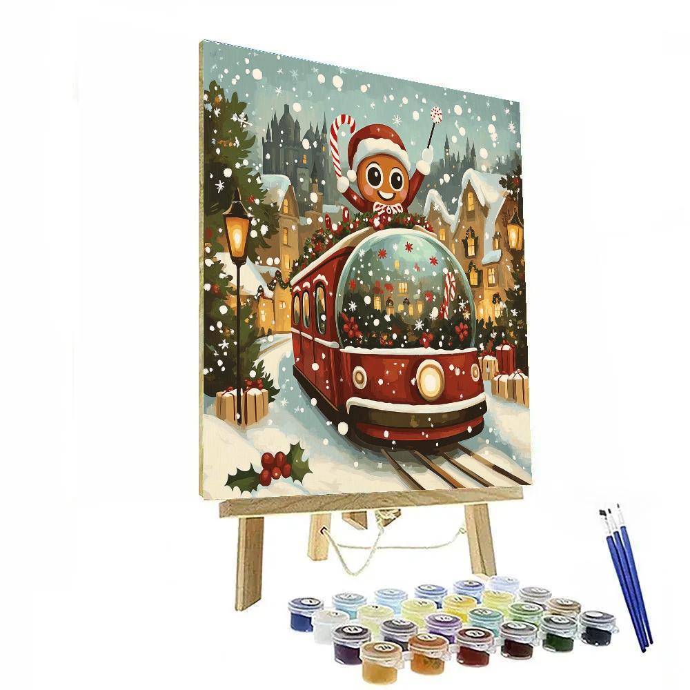 Aurora Tram Snowglobe Parade paint by number