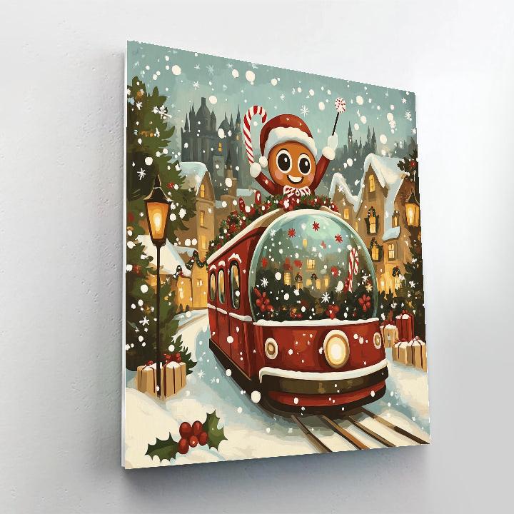 Aurora Tram Snowglobe Parade paint by number