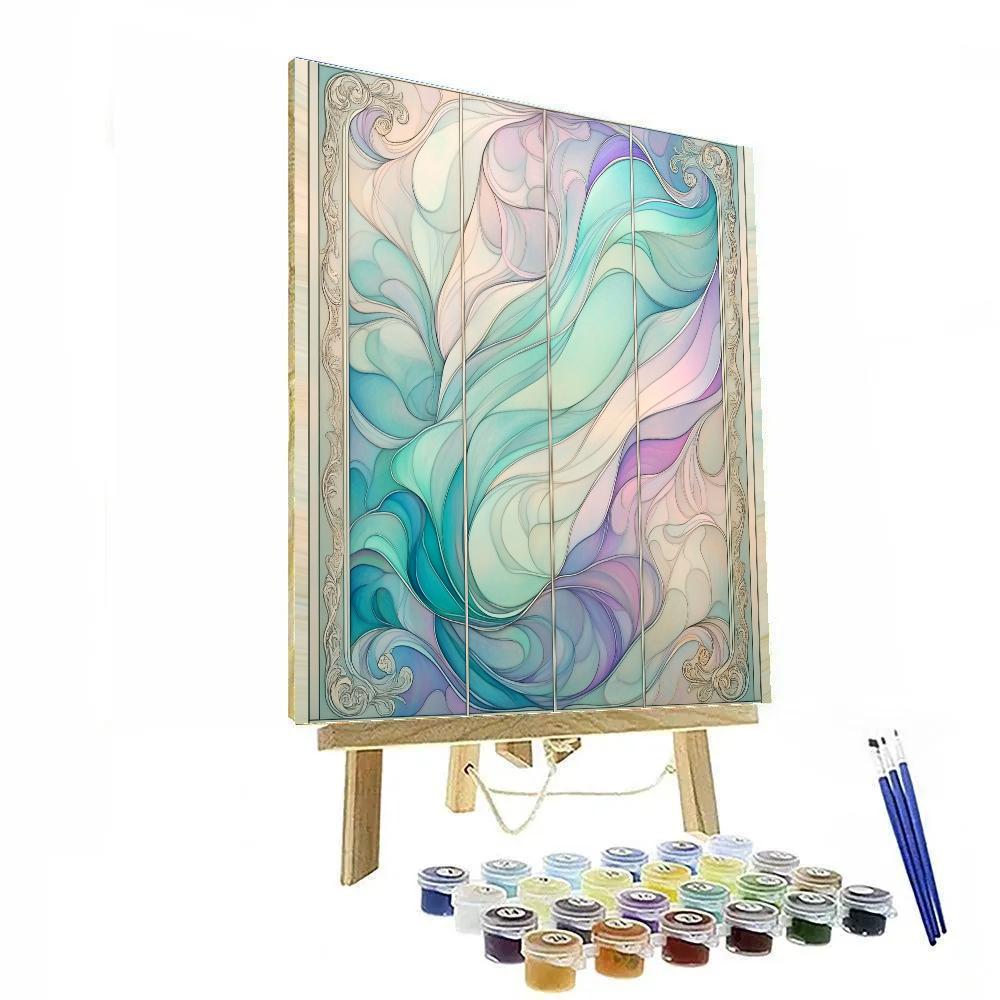 Alphonse Mucha Inspired Aurora Tidal Lacework Paint by numbers art